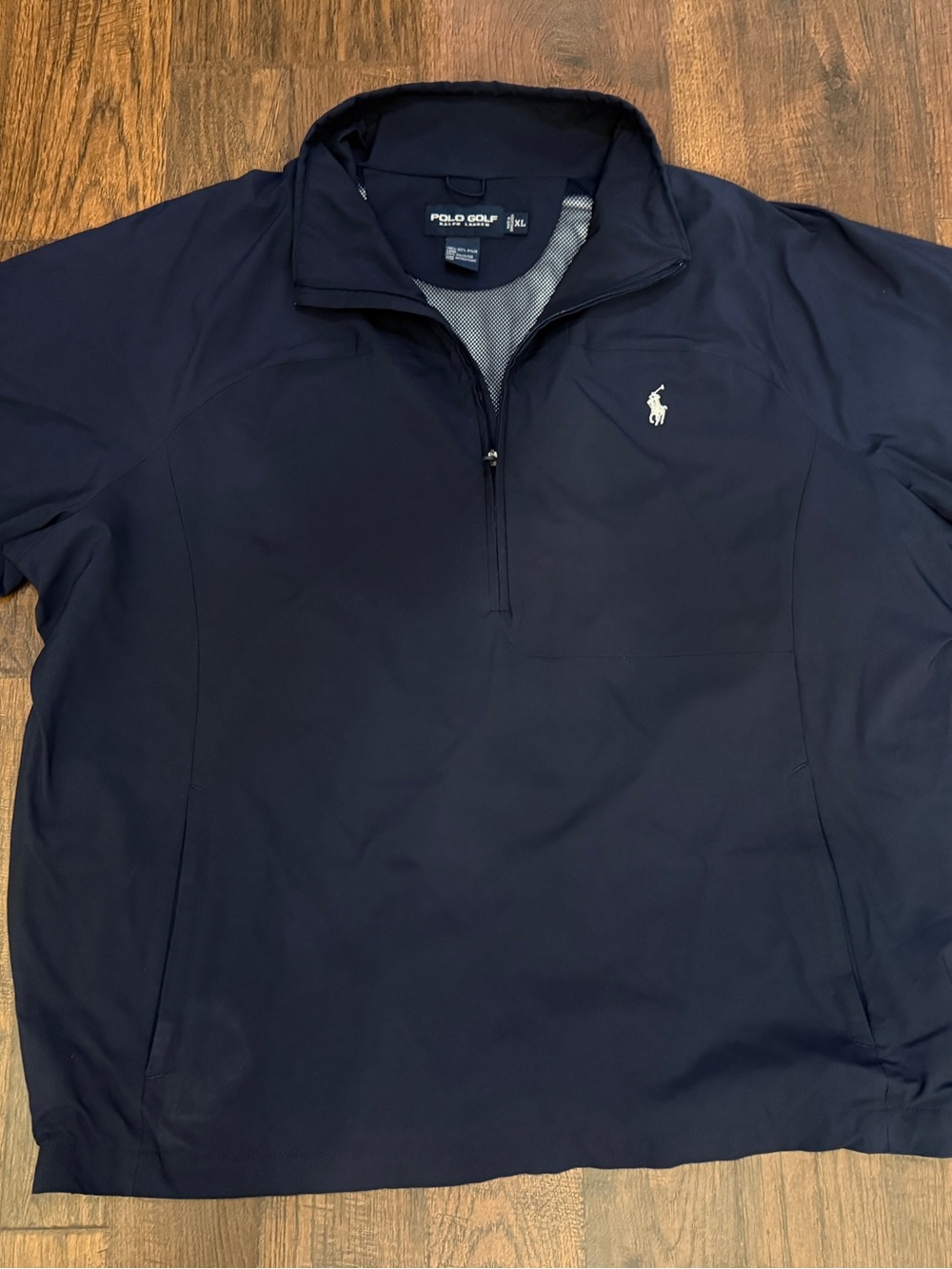 Polo Golf Ralph Lauren Men’s XL Navy Short Sleeve 1/4 Zip Windbreaker